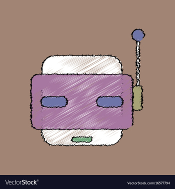 Flat shading style icon toy robot face vector image Flat shading style icon toy robot face vector image