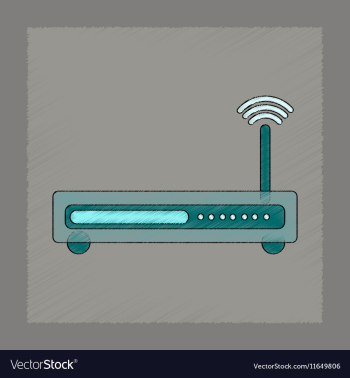 Flat shading style icon Wi fi modem vector image Flat shading style icon Wi fi modem vector image