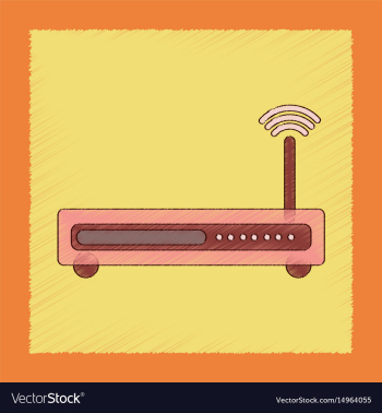 Flat shading style icon wi fi modem vector image Flat shading style icon wi fi modem vector image