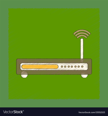 Flat shading style icon wi fi modem vector image Flat shading style icon wi fi modem vector image