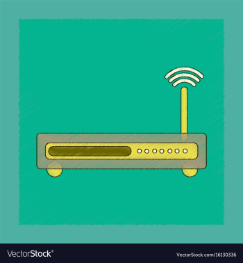 Flat shading style icon wi fi modem vector image Flat shading style icon wi fi modem vector image