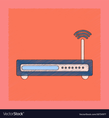 Flat shading style icon wi fi modem vector image Flat shading style icon wi fi modem vector image