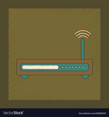 Flat shading style icon wi fi modem vector image Flat shading style icon wi fi modem vector image