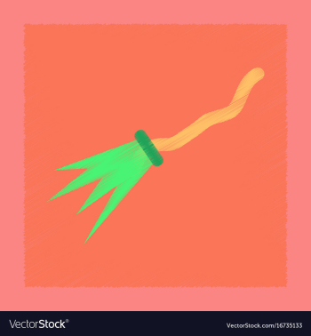 Flat shading style icon witchs broom vector image Flat shading style icon witchs broom vector image