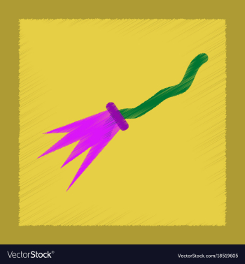 Flat shading style icon witchs broom vector image Flat shading style icon witchs broom vector image