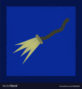 Flat shading style icon witchs broom vector image Flat shading style icon witchs broom vector image