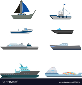 flat ship set icon