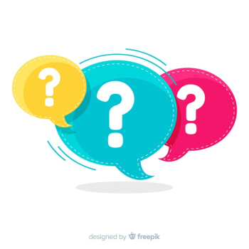 Flat speech bubble with question marks Free Vector Flat speech bubble with question marks Free Vector