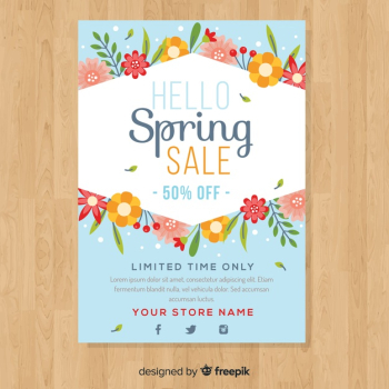 Flat spring sale poster Flat spring sale poster