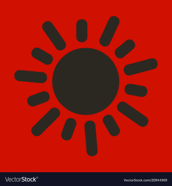 Flat sun icon summer pictogram sunlight symbol vector image Flat sun icon summer pictogram sunlight symbol vector image