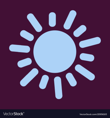 Flat sun icon summer pictogram sunlight symbol vector image Flat sun icon summer pictogram sunlight symbol vector image