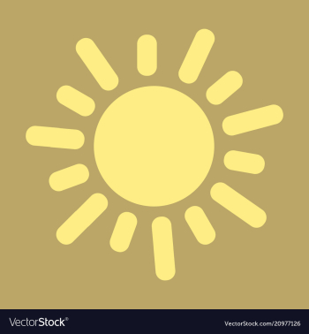 Flat sun icon summer pictogram sunlight symbol vector image Flat sun icon summer pictogram sunlight symbol vector image