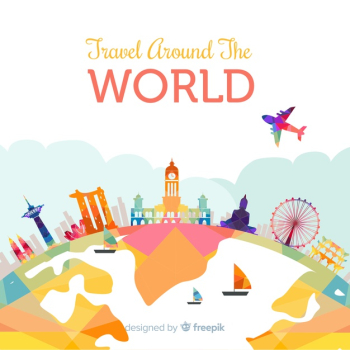Flat travel background Flat travel background