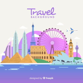 Flat travel background