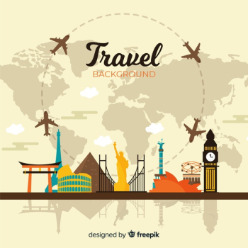 Flat travel background Free Vector