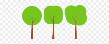 Flat Trees - Cartoon Trees In A Row