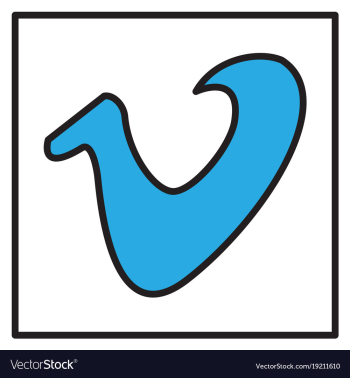 Flat vimeo icon on background vector image Flat vimeo icon on background vector image