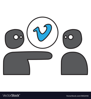 Flat vimeo icon on background vector image Flat vimeo icon on background vector image