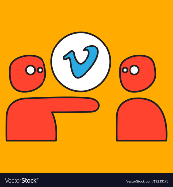 Flat vimeo icon on background vector image Flat vimeo icon on background vector image