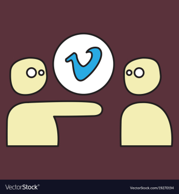 Flat vimeo icon on background vector image Flat vimeo icon on background vector image