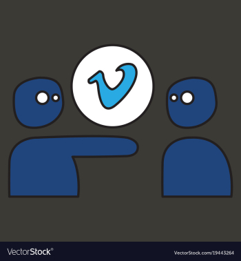 Flat vimeo icon on background vector image Flat vimeo icon on background vector image