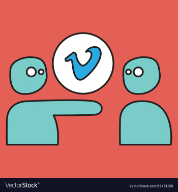 Flat vimeo icon on background vector image Flat vimeo icon on background vector image