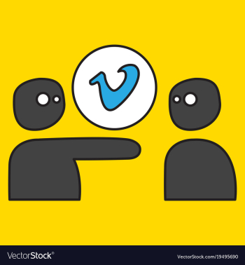 Flat vimeo icon on background vector image Flat vimeo icon on background vector image