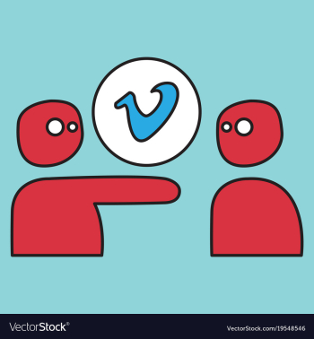 Flat vimeo icon on background vector image Flat vimeo icon on background vector image