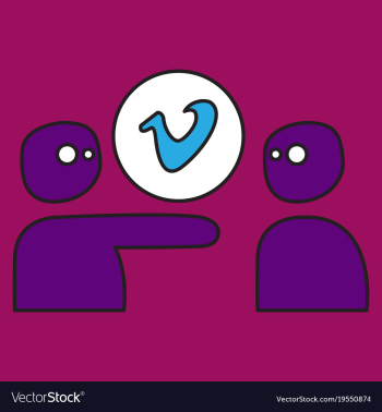 Flat vimeo icon on background vector image Flat vimeo icon on background vector image