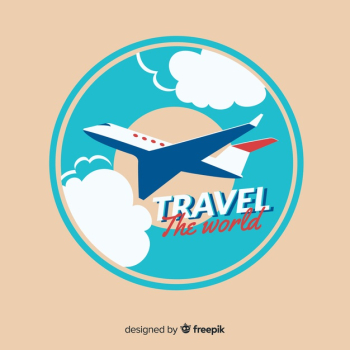 Flat vintage travel logo Flat vintage travel logo