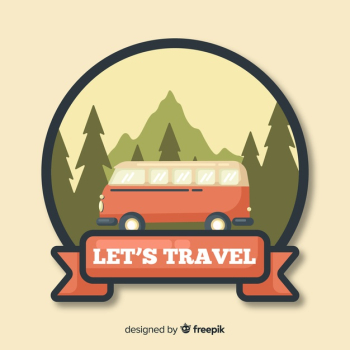 Flat vintage travel logo Flat vintage travel logo