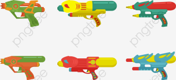 Flat Water Gun Collection, Water Vector, Gun Vector, Delayering ...