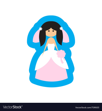Flat web icon on white background bride vector image Flat web icon on white background bride vector image