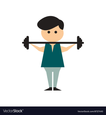 Flat web icon on white background man barbell vector image Flat web icon on white background man barbell vector image