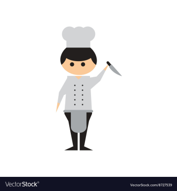Flat web icon on white background Man cook vector image Flat web icon on white background Man cook vector image