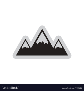 Flat web icon on white background mountains vector image Flat web icon on white background mountains vector image