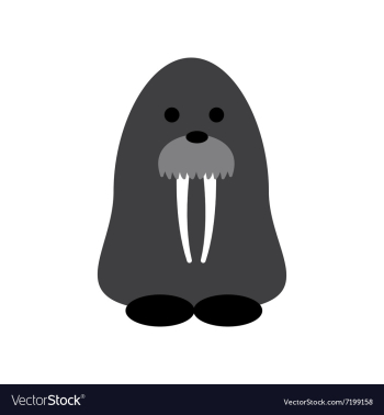 Flat web icon on white background walrus vector image Flat web icon on white background walrus vector image