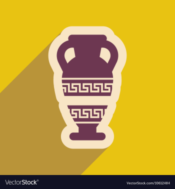 Flat web icon with long shadow amphora vector image Flat web icon with long shadow amphora vector image