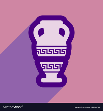 Flat web icon with long shadow amphora vector image Flat web icon with long shadow amphora vector image