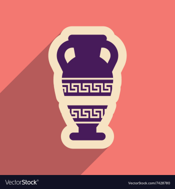 Flat web icon with long shadow amphora vector image Flat web icon with long shadow amphora vector image