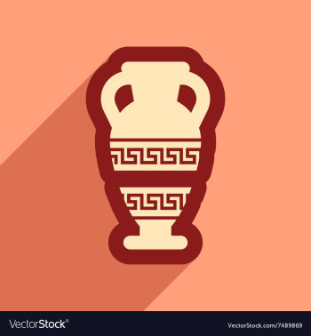 Flat web icon with long shadow amphora vector image Flat web icon with long shadow amphora vector image