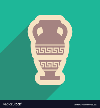 Flat web icon with long shadow amphora vector image Flat web icon with long shadow amphora vector image