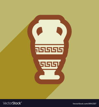 Flat web icon with long shadow amphora vector image Flat web icon with long shadow amphora vector image