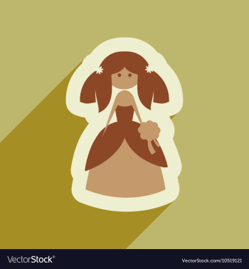 Flat web icon with long shadow bride vector image Flat web icon with long shadow bride vector image