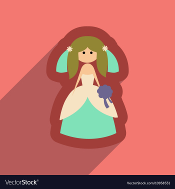 Flat web icon with long shadow bride vector image Flat web icon with long shadow bride vector image
