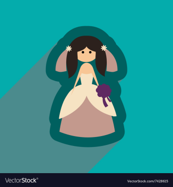 Flat web icon with long shadow bride vector image Flat web icon with long shadow bride vector image