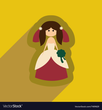 Flat web icon with long shadow bride vector image Flat web icon with long shadow bride vector image