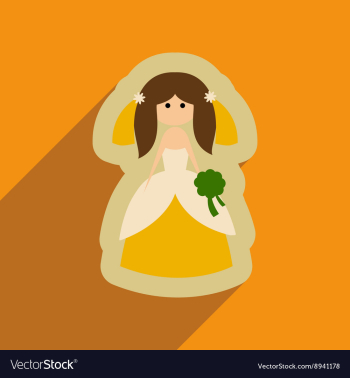 Flat web icon with long shadow bride vector image Flat web icon with long shadow bride vector image