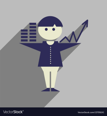 Flat web icon with long shadow businessman vector image Flat web icon with long shadow businessman vector image