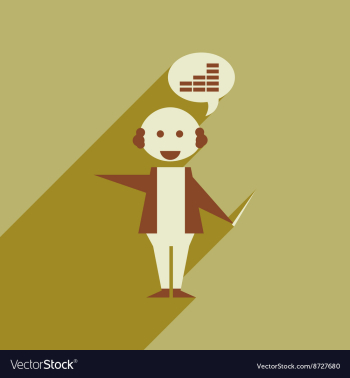 Flat web icon with long shadow businessman vector image
